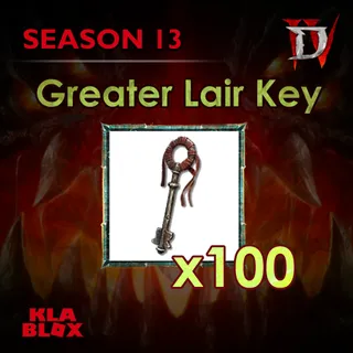 Diablo4 Greater Lair Key x100