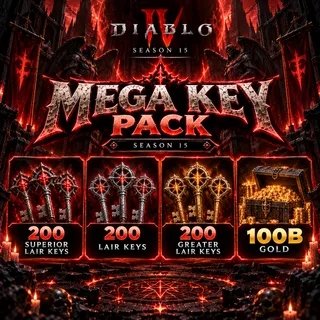DIABLO 4 S15 – MEGA KEY PACK | 600 KEYS + 100B GOLD