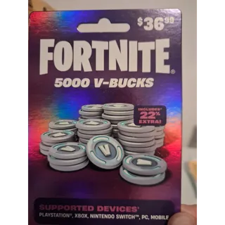Fortnite 5,000 V-Bucks Gift Card Code (US Region)