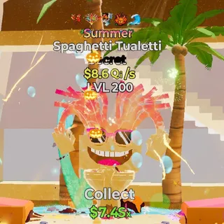 FORTNITE STEAL THE BRAINROT SPAGHETTI TUALETTI SUMMER 8.6Qi/s LVL 200