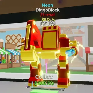 FORTNITE STEAL THE BRAINROT DIGGOBLOCK NEON