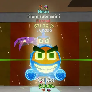 FORTNITE STEAL THE BRAINROT TIRAMISUBMARINI NEON 31.3Qi/s MAX LVL