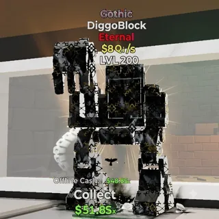 FORTNITE STEAL THE BRAINROT DIGGOBLOCK GOTHIC 8Qi/s LVL 200
