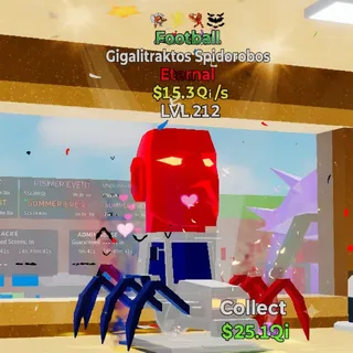 FORTNITE STEAL THE BRAINROT GIGALITRAKTOS SPIDOROBOS FOOTBALL 15.3Qi/s LVL 212