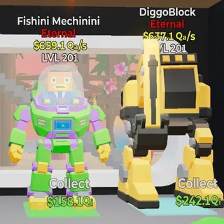 FORTNITE STEAL THE BRAINROT FISHINI MECHININI AND DIGGOBLOCK