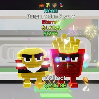 FORTNITE STEAL THE BRAINROT BURGURO DAN FRYURO NEON