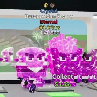 FORTNITE STEAL THE BRAINROT BURGURO DAN FRYURO CRYSTAL 8.2Qi LVL 200