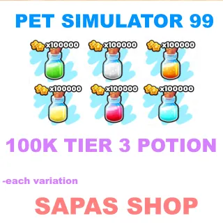 100K TIER 3 POTIONS