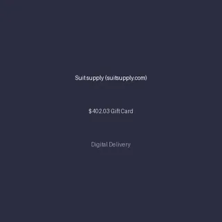 Suit supply (suitsupply.com) $402.03 Gift Card