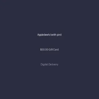 Applebee's (with pin) $50.00 Gift Card