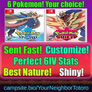 6 Pokemon (Your Choice)