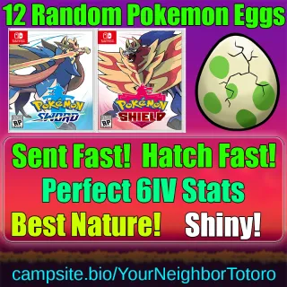 12 Random Shiny Eggs - Sword Shield