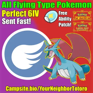 All Flying Type Pokemon - Shiny / Normal - Pokemon Scarlet and Violet - Custom Pokemon - Perfect 6IV - Any Pokemon