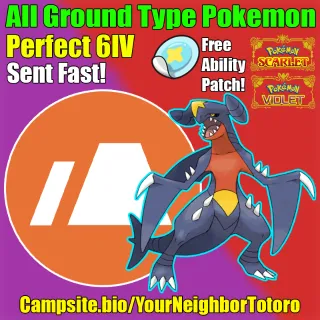All Ground Type Pokemon - Shiny / Normal - Pokemon Scarlet and Violet - Custom Pokemon - Perfect 6IV - Any Pokemon - Sent Fast!