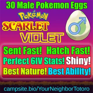 30 Male Shiny 6IV Eggs 