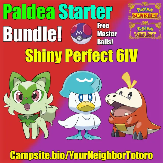 6IV Shiny Paldea Starter - Game Items - Gameflip