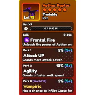 World Zero- Perfect Aether Raptor Pet