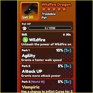 World Zero- PERFECT WILDFIRE DRAGON PET