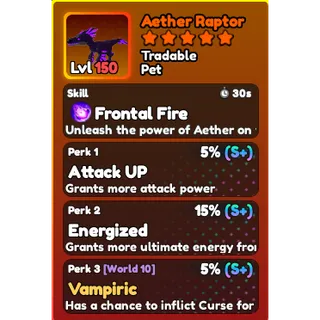 World Zero- Perfect Aether Raptor Pet