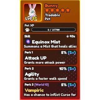 World Zero- Perfect Bunny- Equinox Mist Skill Pet