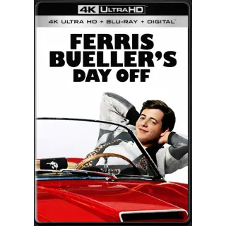 Ferris Bueller's Day Off [4K UHD] Fandango / Vudu