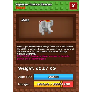 60kg Carnival Elephant Nightmare