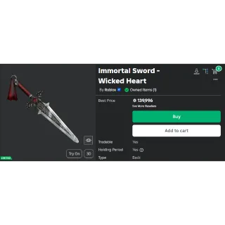 Immortal Sword - WH (Roblox Limited)