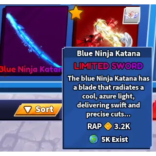 Blue ninja katana full set Blade bal