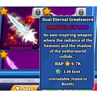 Dual Eternal Greatsword full set