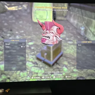 glowing Minotaur mask