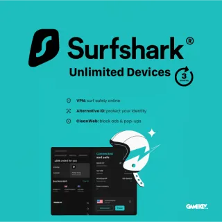 Surfshark VPN Unlimited Devices 3-Month Trial Key GLOBAL