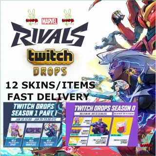 Marvel Rivals✦TWITCH DROPS ✦12 SKINS/ITEMS