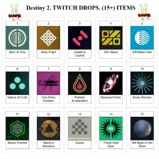 DESTINY 2 ✦TWITCH DROPS SKINS✦ 20+ ITEMS