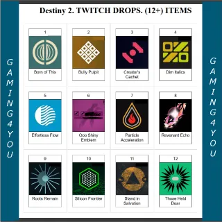 DESTINY 2 ✦TWITCH DROPS SKINS✦ 12+ ITEMS