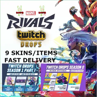 Marvel Rivals✦TWITCH DROPS ✦9 SKINS/ITEMS