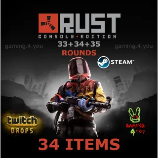 RUST SKINS✦TWITCH DROP✦Round 33+34+35✦34 ITEMS