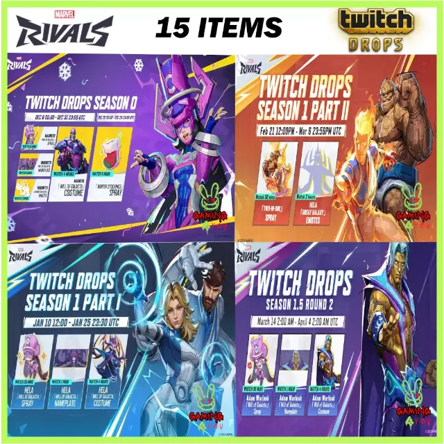 Revive Drop Rivals Marvel Rivals TWITCH DROPS 15 SKINS/ALL DROPS FAST DELIVERY - Other ...