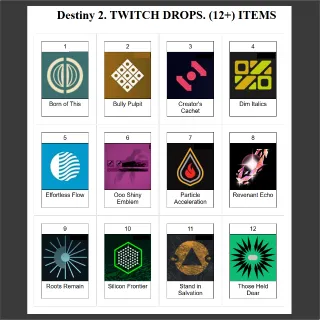  DESTINY 2 ✦TWITCH DROPS SKINS✦ 12 ITEMS