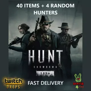 HUNT: SHOWDOWN✦TWITCH DROPS✦40 ITEMS + 4 RANDOM HUNTERS