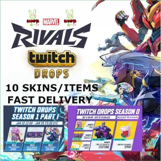 Marvel Rivals✦TWITCH DROPS ✦10 SKINS/ITEMS