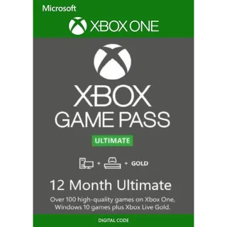 XBOX GAME PASS ULTIMATE 12 MOTNTHS + 1 BONUS MONTH  (NEW ACCOUNTS ONLY )