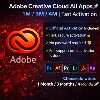 Adobe Creative Cloud All Apps | 1Month 