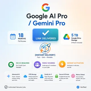 Google Gemini Pro 18 Months + 5TB Storage | Instant Activation Link | No CC & No VPN