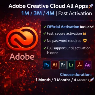 Adobe Creative Cloud All Apps |  3 Months