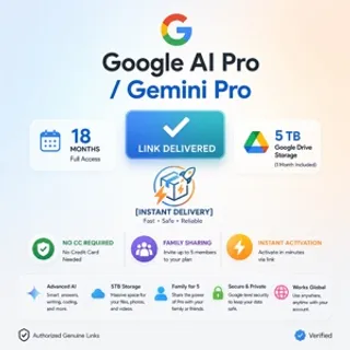 Google Gemini Pro 18 Months + 5TB Storage | Instant Activation Link | No CC & No VPN