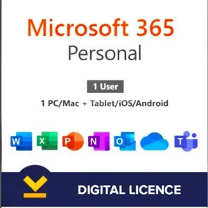 Microsoft 365 Personal | (PC/MAC/Tablet) – 1 Device – One Time Payment