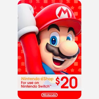 $20 Nintendo eShop Gift Card