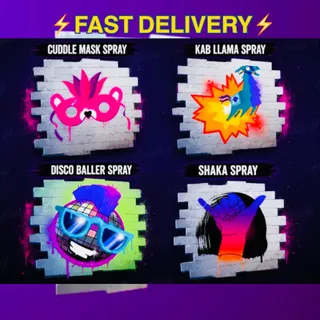 Fortnite Rare Set of 4 Sprays ⚡️GLOBAL CODE⚡️