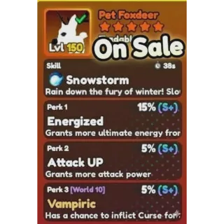 World Zero - White Foxdeer (Perfect Attk + Energized + Vamp)