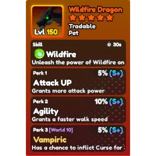 Wildfire Dragon [Wildfire Skill] (Perfect Attk + AGI + Vamp) // World Zero
